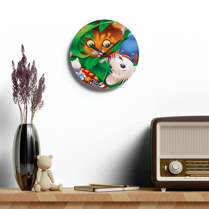 Whimsical Adventure Acrylic Wall Clock, Round and Square