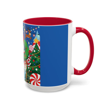 🦌🍬 The Lady Of The Peppermint Christmas Garden Colorful Mug – Colorful Art Deco Holiday Fantasy