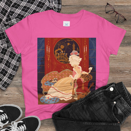 🎼🐈 The Lady Of The Midnight Salon Cotton Tee – Art Deco Fashion Illustration