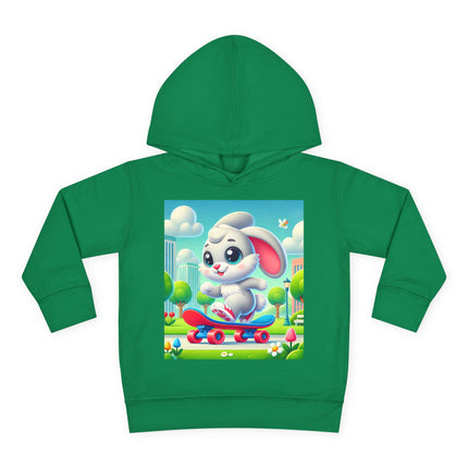 Skateboard Bunny Adventure Toddler Pullover Fleece Hoodie