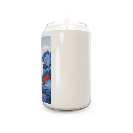 🌸🎎 The Lady Of The Imperial Blue Garden Scented Soy Candle – Art Deco Japanese Floral Elegance