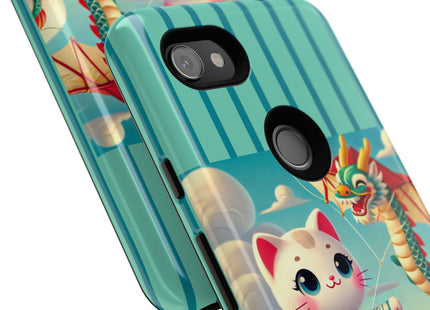 Geisha Kitten and the Dragon Kite Phone Cases