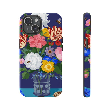 Midnight Floral Bouquet Phone Case – Vibrant Blooms & Enchanted Garden