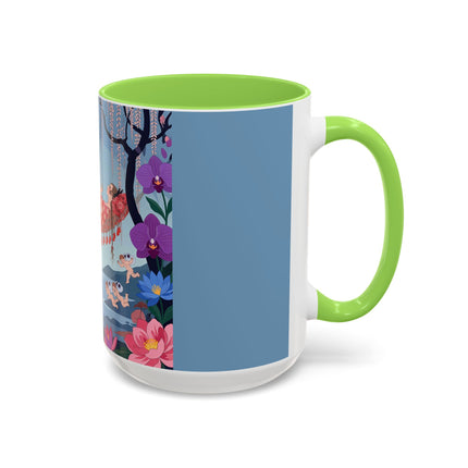 The Ladies Of The Enchanted Hammock Colorful Mugs – Art Deco Whimsical Garden Elegance