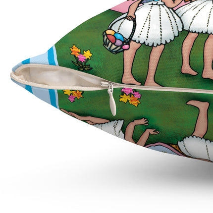 Enchanted Easter Gathering Spun Polyester Square Pillow