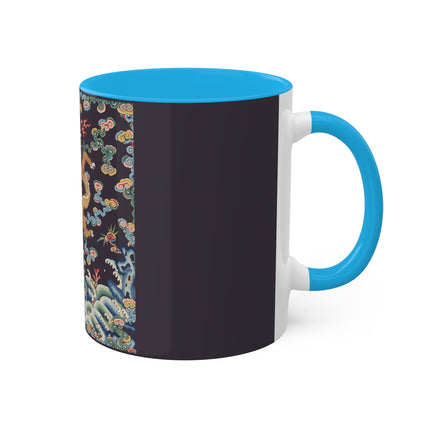 Rank Badge with Dragon with Deer Hooves Colorful Mugs, 11oz