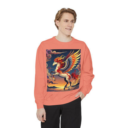 Flame-Winged Horse at Sunset Sweatshirt