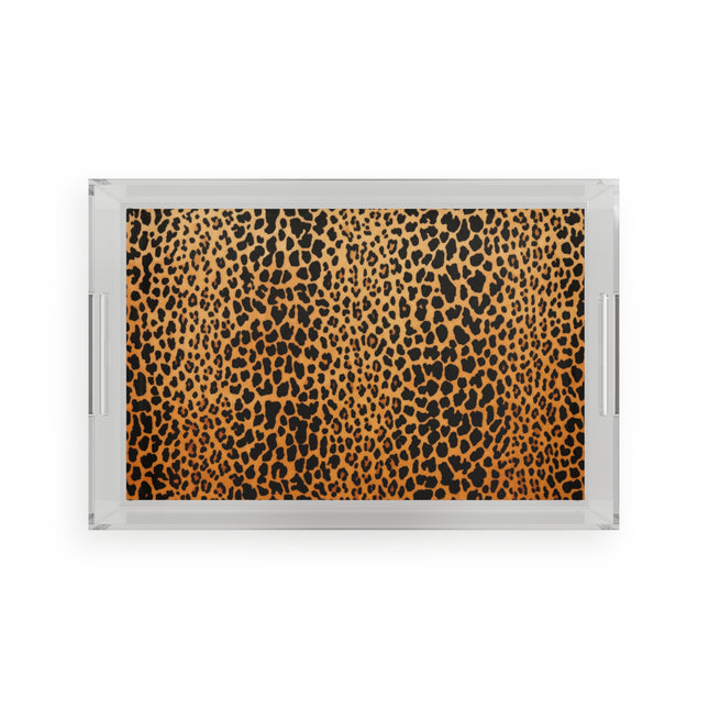 Classic Leopard Print Acrylic Serving Tray