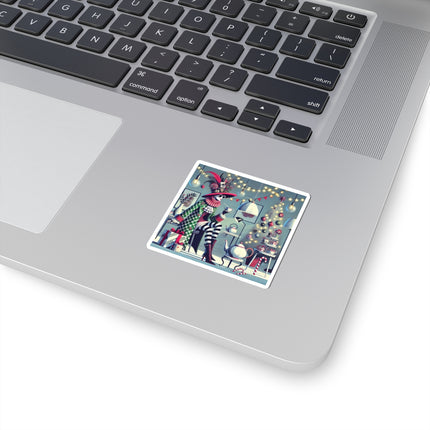 Whimsical Christmas Tea Party Kiss-Cut Stickers (4 Sizes)