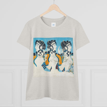 Reproduction of Ladies in Blue by Emile Gilliéron Women's Midweight Cotton Tee