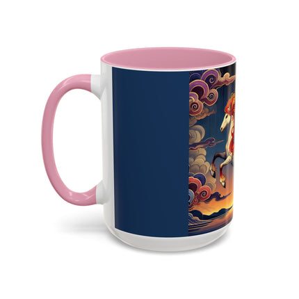 Flame-Winged Horse at Sunset Colorful Mugs (11oz, 15oz)
