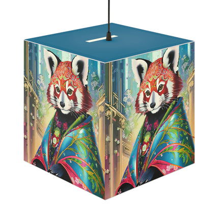 Cybernetic Red Panda Light Cube Lamp