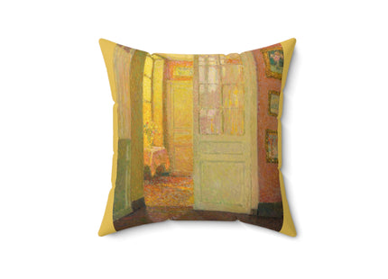 Interior, Window Light by Henri Le Sidaner Spun Polyester Square Pillow