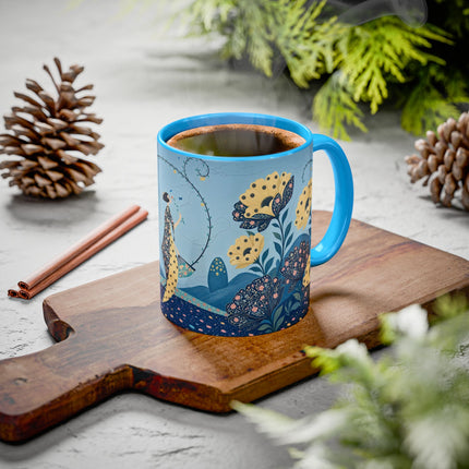 🌼🦋 The Enchanted Butterfly Garden Promenade Colorful Mug – Art Deco Floral Whimsy
