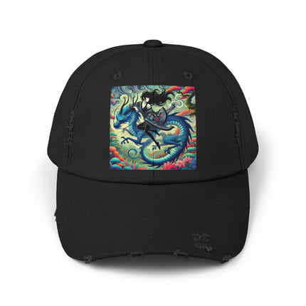 Mystic Guardian of the Sky Unisex Distressed Cap
