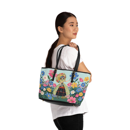 🌸🪞 The Floral Parasol Reflection Shoulder Bag – Art Deco Garden Fantasy