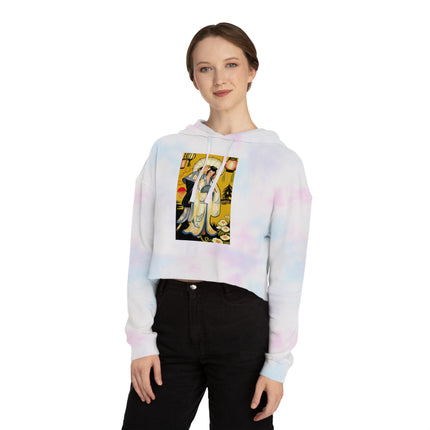 Golden Embrace Women’s Cropped Hooded Sweatshirt