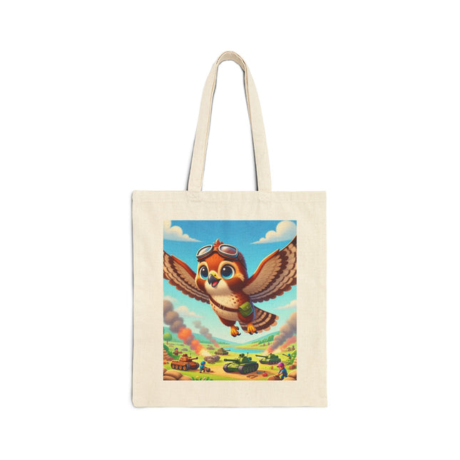 The Red-Tailed Hawk in Battle Cotton Canvas Tote Bag – Flight, Courage & High-Flying Adventure