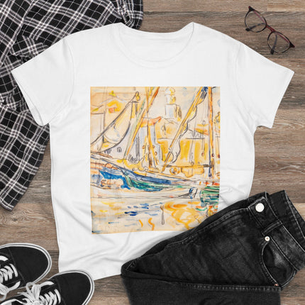 Saint-Tropez by Paul Signac Women's Midweight Cotton Tee