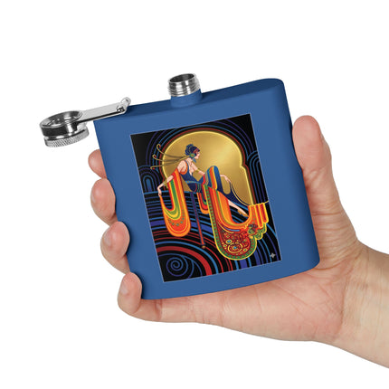 Art Deco Muse Flask – Golden Radiance & Elegant Poise