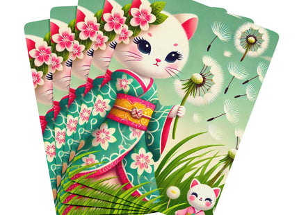 Geisha Kitten and the Dandelion Wish Playing Cards