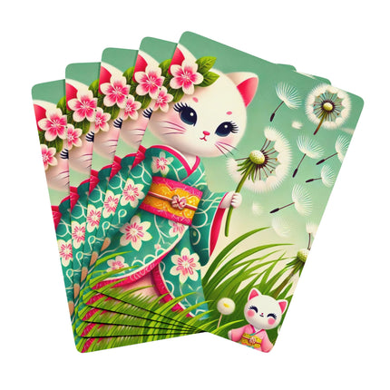 Geisha Kitten and the Dandelion Wish Playing Cards