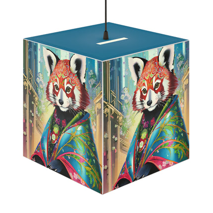 Cybernetic Red Panda Light Cube Lamp
