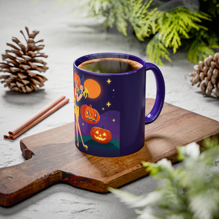🎃🕯️ Moonlit Pumpkin Masquerade Colorful Mug – Whimsical Halloween Charm