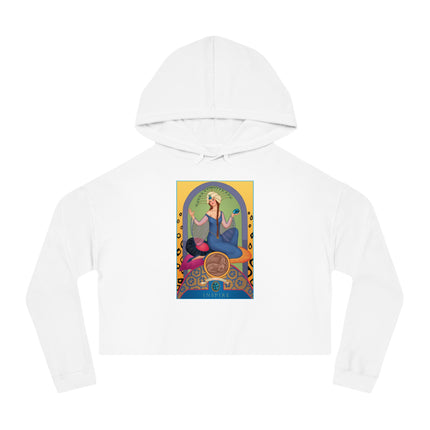 December & Tanzanite (from the Gem Series) by Sofia Chiostri Women’s Cropped Hooded Sweatshirt