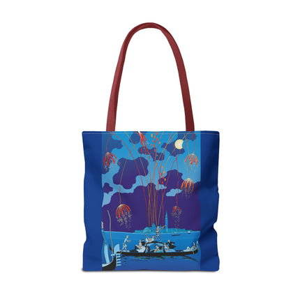 Fireworks in Venice by George Barbier Tote Bag (AOP)