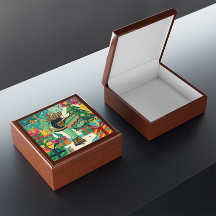 🎄✨ The Lady Of The Christmas Ornament Jewelry Box – Art Deco Holiday Fantasy