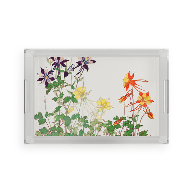 Aquilegia Flowers by Tanigami Kônan Acrylic Serving Tray