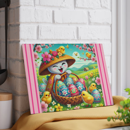 Geisha Kitten’s Easter Delight Glass Cutting Board