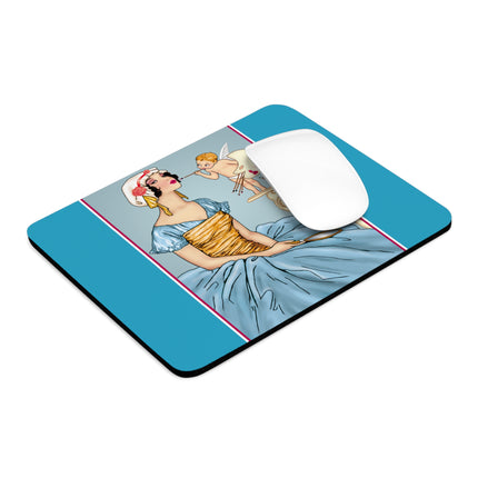 The Enchanting Painter: A Fairy's Artistic Touch Mouse Pad, Round and Rectangle