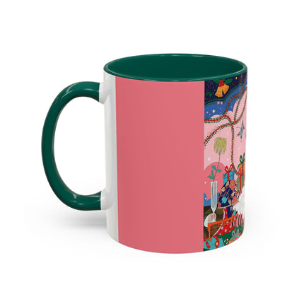 🎀🎄 Christmas Morning In The Rose Parlor Colorful Mug – Art Deco Holiday Fantasy