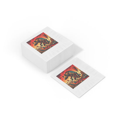 The Cunning Scavenger White Coined Napkins
