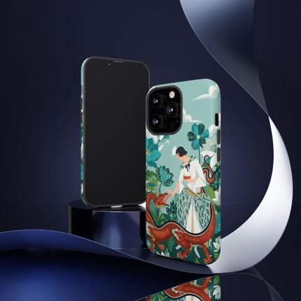 🐉🌿 The Dragon Keeper Phone Case – Art Deco Floral Fantasy