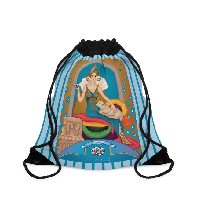 April & Diamond (from the Gem Series) by Sofi Chiostri Drawstring Bag