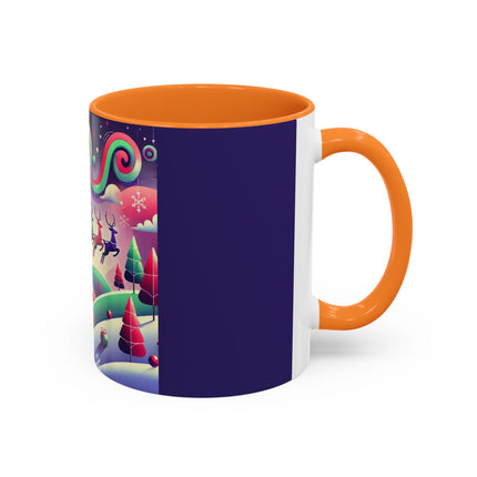 Festive Reindeer Flight Colorful Mugs (11oz, 15oz)