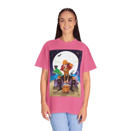 Moonlit Pirate Halloween Unisex Garment-Dyed T-shirt