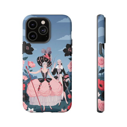 🌹🎭 The Rose Masquerade Promenade Phone Case – Art Deco Floral Elegance