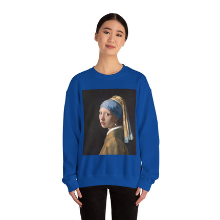 Girl with a Pearl Earring by Johannes Vermeer Heavy Blend™ Crewneck Sweatshirt