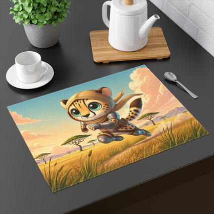 🐆⚡ Swift Cheetah Placemat – Whimsical Savanna Speed Adventure