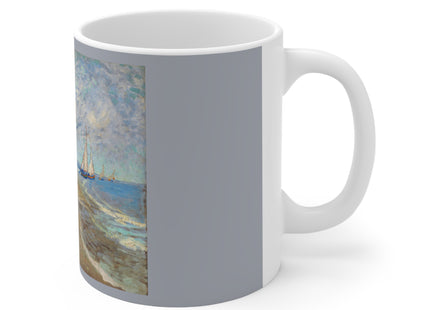 Fishing Boats on the Beach at Saintes-Maries by Vincent Van Gogh Ceramic Mug 11oz