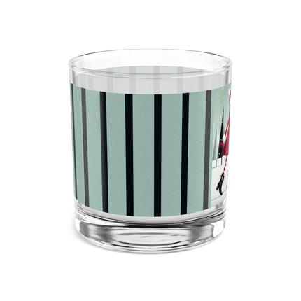 Red Sled & Curious Cats Rocks Glass, 10oz