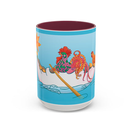 A Rooster's Seafaring Adventure Colorful Mugs, 11oz