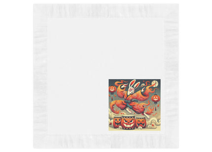 Jack-O’-Lantern Drums & The Kabuki Rabbit White Coined Napkins