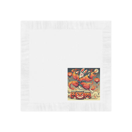 Jack-O’-Lantern Drums & The Kabuki Rabbit White Coined Napkins