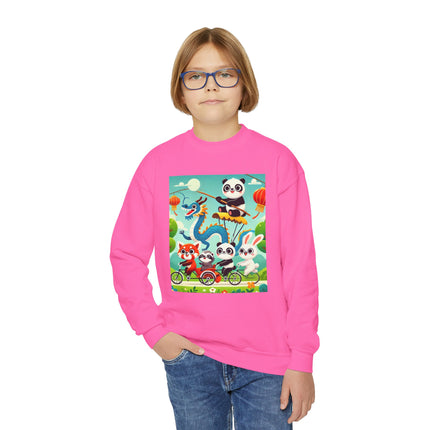 Rolling Along Together Youth Crewneck Sweatshirt – Friendship, Motion & Joyful Adventure