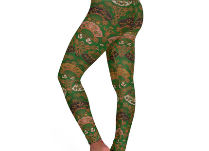 Japanese Fan Pattern by G.A. Audsley High Waisted Yoga Leggings (AOP)